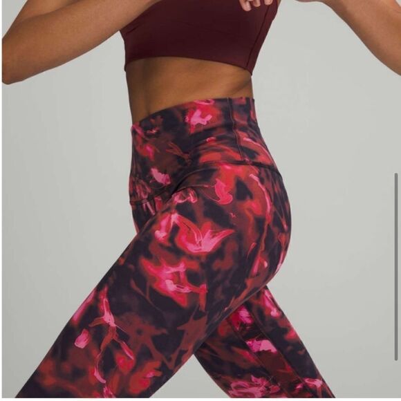 Lululemon Align High Rise 28” Pant Legging 0 Intensity Pink Blossom Multi $118 - Picture 3 of 10